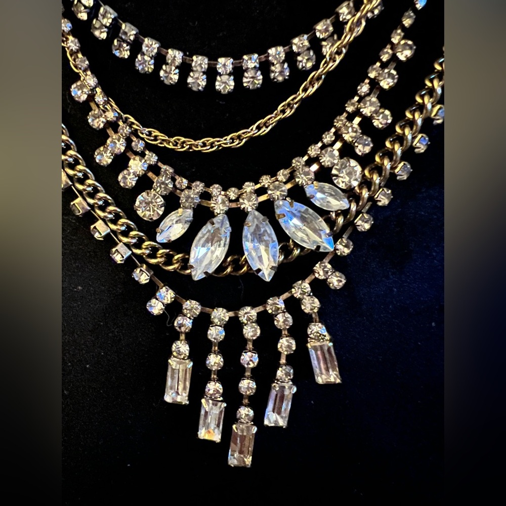 Multi-strand rhinestone necklace